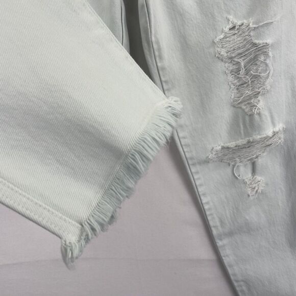 J Brand Jeans Womens 26 Green Straight Leg Frayed Hem High Rise Button Fly NWT - Picture 6 of 16